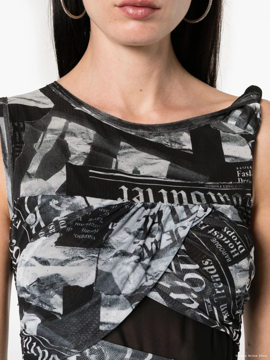 Affordable Versace Jeans dress asymmetric Couture draped Women 0328